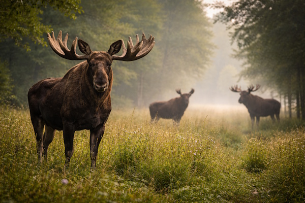 3 moose in Poland