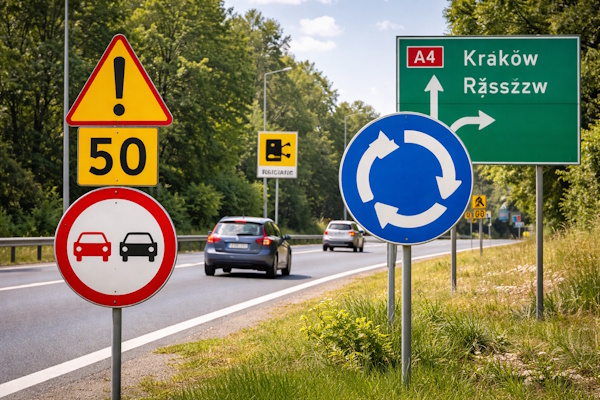 Some road signs in Poland