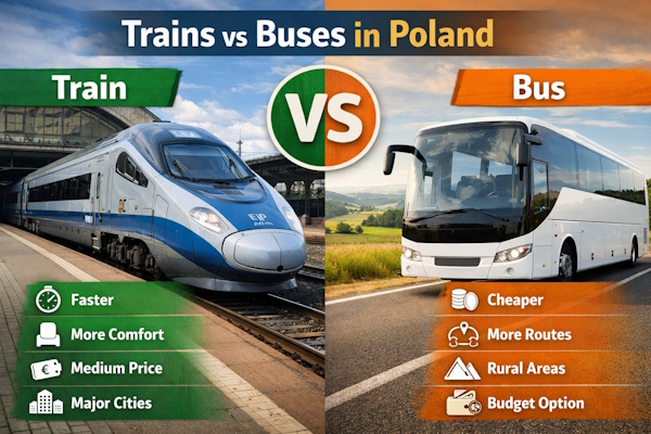 Train and Bus in Poland
